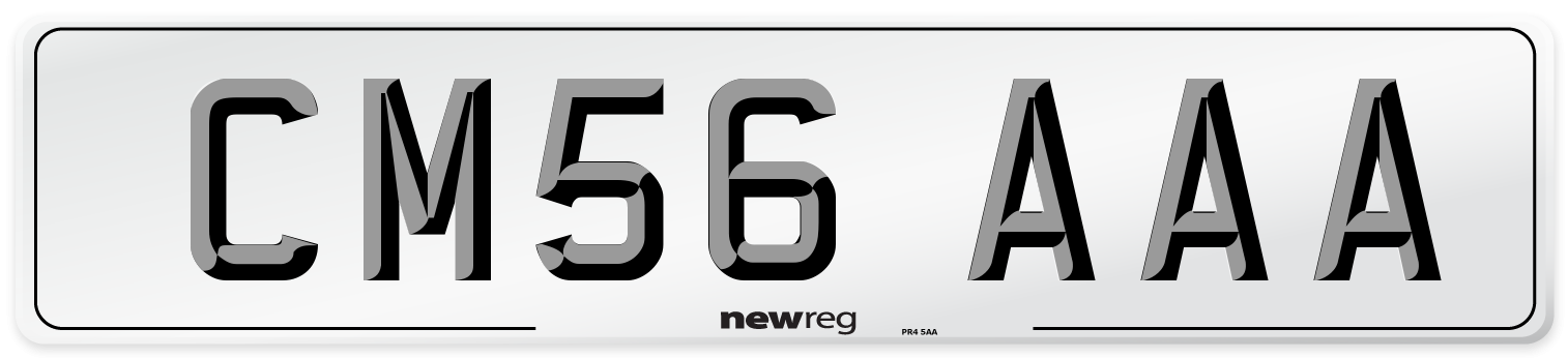 CM56 AAA Number Plate from New Reg